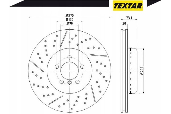 TEXTAR BRAKE DISC BMW P 3 4 11 PERFORATED Quality of parts according to GVO P replacement with original quality