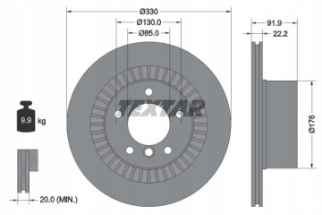 TEXTAR BRAKE DISC BMW P 3 4 11 PERFORATED Number of discs 1