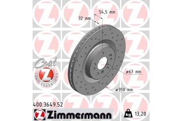 ZIMMERMANN BRAKE DISC MERCEDES W164 ML CLASS 05 400 3649 52 Number of discs offered 1