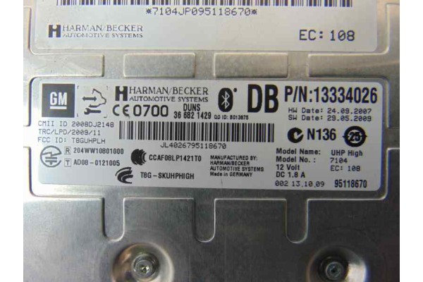 13334026 MODULO ELECTRONICO OPEL INSIGNIA SPORTS TOURER Sport 2009 13334026 179303 OPEL - 3