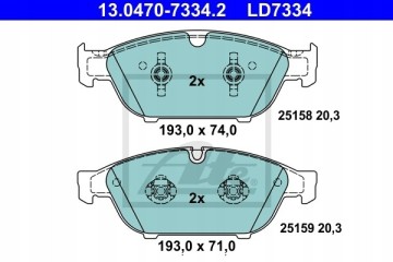 BRAKE PADS FRONT ATE CERAMIC AUDI A6 14 Catalog number of the part 13 0470 7334 2