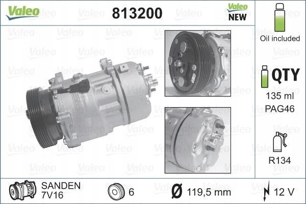 VALEO 813200 air conditioning compressor Part manufacturer Valeo