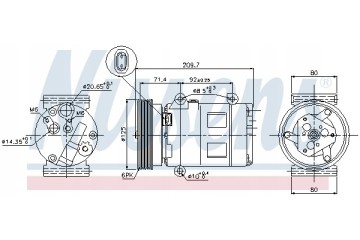 Compressor air conditioning NISSENS 89072 Part manufacturer Nissens
