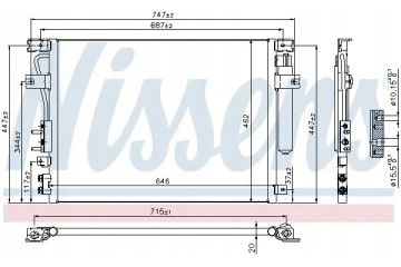 CONDENSER AIR CONDITIONING COOLER WITH DEHUMIDIFIER Catalog number of the original CHRYSLER 05175368AA CHRYSLER 1215477AA CHRYSL
