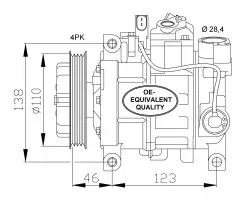 Compresor de aire acondicionado NRF 32105