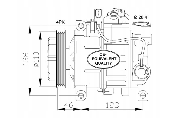 AIR CONDITIONING COMPRESSOR AUDI A4 00 04 A6 00 05 NRF