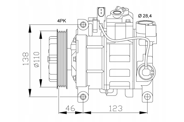 AIR CONDITIONING COMPRESSOR AUDI A4 00 04 A6 00 05 NRF Part manufacturer NRF