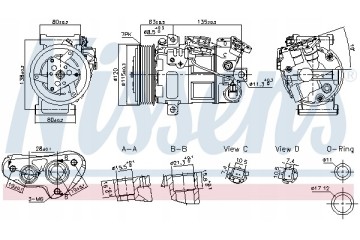 Compressor air conditioning NISSENS 891017 Part manufacturer Nissens