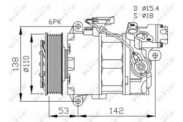 COMPRESSOR AIR CONDITIONING COMPRESSOR 32463 NRF Part manufacturer NRF