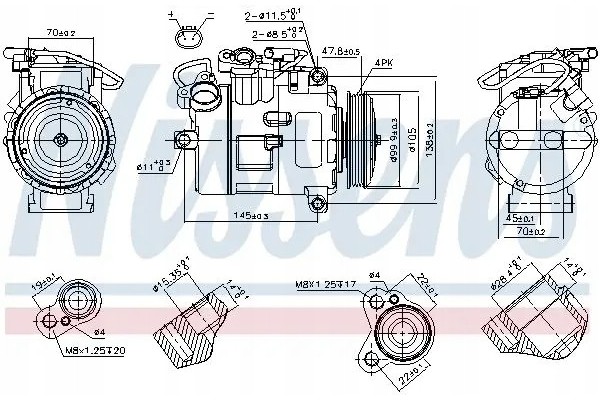 COMPRESSOR AIR CONDITIONING COMPRESSOR 89116 NISSENS BMW Car type passenger cars