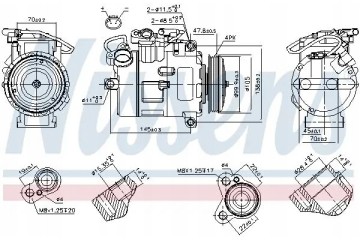 COMPRESSOR AIR CONDITIONING COMPRESSOR 89116 NISSENS BMW Car type passenger cars