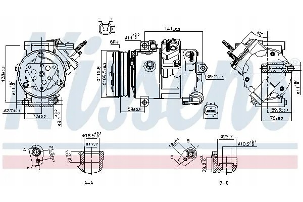 COMPRESSOR AIR CONDITIONING COMPRESSOR 890772 NISSENS Packaging status original