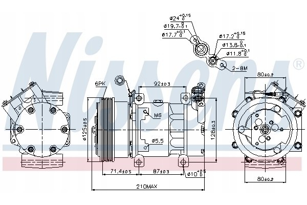 Compressor air conditioning NISSENS 89159 Part manufacturer Nissens