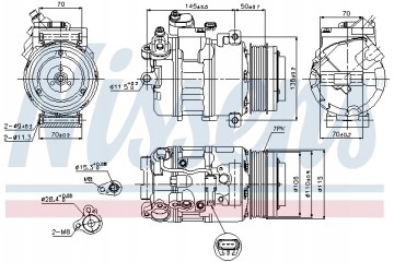 Compressor air conditioning NISSENS 89574 Part manufacturer Nissens