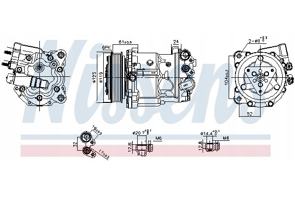 AIR CONDITIONING COMPRESSOR TYPE SANDEN CITROEN C5 08 C6 05 11 PEUGEOT 407 05