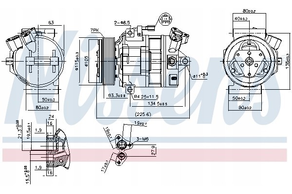 Compressor air conditioning NISSENS 890138 Part manufacturer Nissens