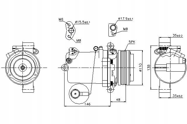 BMW 3 E46 5 E39 X3 E83 AIR CONDITIONING COMPRESSOR