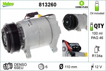 Compressor air conditioning VALEO 813260 Catalog number of substitutes ACAUTO AC 01HA128 ACAUTO AC 02VI06 ACAUTO AC 03XX05 ACAUT