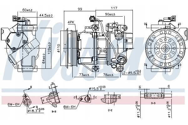 Compressor air conditioning NISSENS 890145 Part manufacturer Nissens