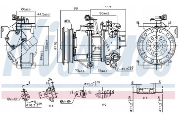 Compressor air conditioning NISSENS 890145 Part manufacturer Nissens