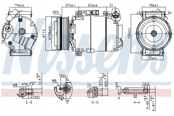 Compressor air conditioning NISSENS 890714 Part manufacturer Nissens