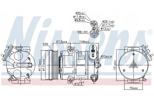 Compressor air conditioning NISSENS 89100 Part manufacturer Nissens