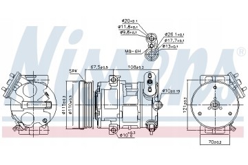 Compressor air conditioning NISSENS 89100 Part manufacturer Nissens