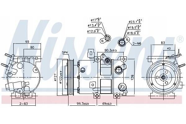 Compressor air conditioning NISSENS 890573 Part manufacturer Nissens