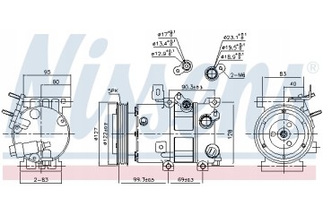 Compressor air conditioning NISSENS 890573 Part manufacturer Nissens
