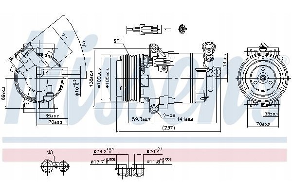 COMPRESSOR AIR CONDITIONING COMPRESSOR 890006 NISSENS Quality of parts according to GVO Q original with factory logo OEM OES