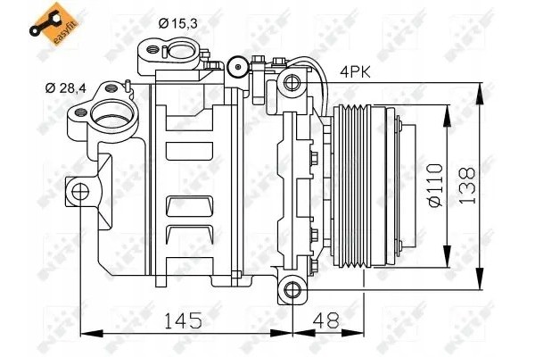 COMPRESSOR AIR CONDITIONING COMPRESSOR 32465 NRF BMW 3 Quality of parts according to GVO Q original with factory logo OEM OES