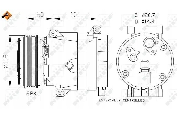 COMPRESSOR AIR CONDITIONING COMPRESSOR 32101 NRF RENAULT Car type passenger cars