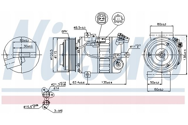 Compressor air conditioning NISSENS 89394 Part manufacturer Nissens