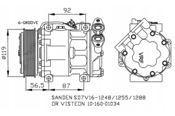 NRF 32271 Compressor air conditioning Catalog number of the original FORD 1306784 FORD 1341233 FORD 1355809 FORD 1438877 FORD 14
