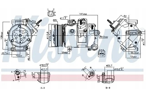 COMPRESSOR AIR CONDITIONING COMPRESSOR 890772 NISSENS Packaging status original