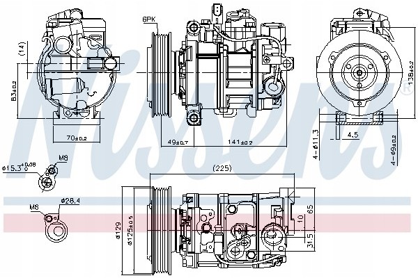 Compressor air conditioning NISSENS 89209 Part manufacturer Nissens