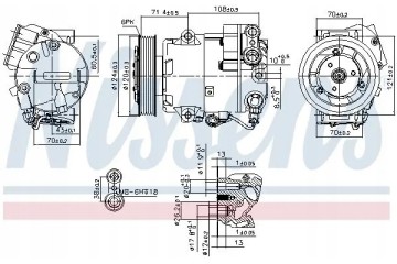 COMPRESSOR AIR CONDITIONING COMPRESSOR 89425 NISSENS Catalog number of substitutes ACAUTO AC 01DL088 ACAUTO AC 02SD15 ACAUTO AC 