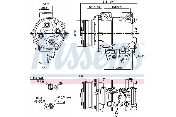 Compressor air conditioning NISSENS 89242 Part manufacturer Nissens