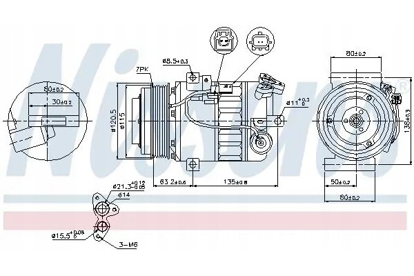 COMPRESSOR AIR CONDITIONING COMPRESSOR 89392 NISSENS Catalog number of the part 89392