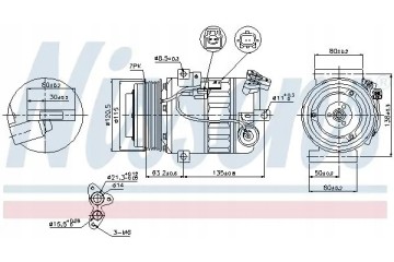 COMPRESSOR AIR CONDITIONING COMPRESSOR 89392 NISSENS Catalog number of the part 89392