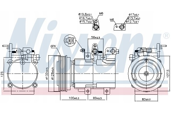 Compressor air conditioning NISSENS 89238 Part manufacturer Nissens