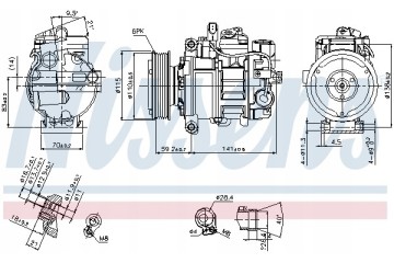 Compressor air conditioning NISSENS 89384 Part manufacturer Nissens