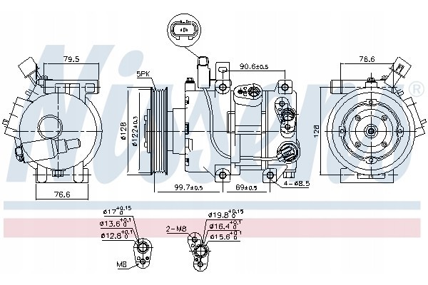 Compressor air conditioning NISSENS 890689 Part manufacturer Nissens