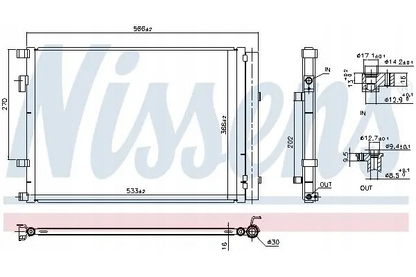 CONDENSER AIR CONDITIONING COOLER 941162 NISSENS Catalog number of the part 941162