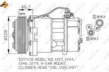 COMPRESSOR AIR CONDITIONING COMPRESSOR 32168 NRF VW LT Quality of parts according to GVO Q original with factory logo OEM OES