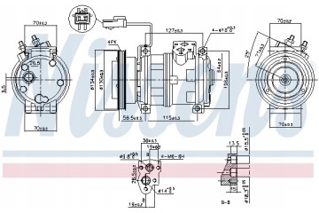Compressor air conditioning NISSENS 89382 Part manufacturer Nissens