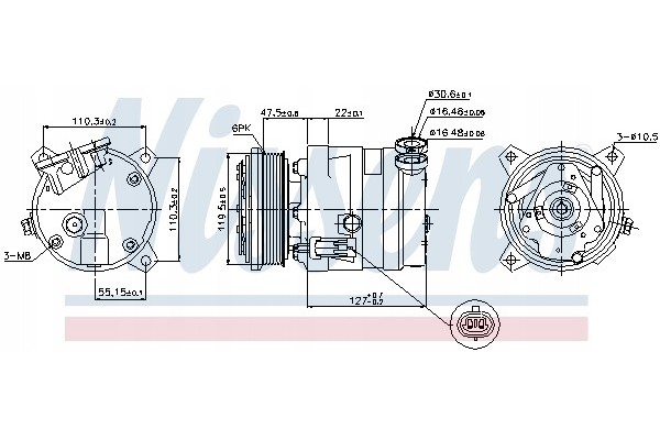 Compressor air conditioning NISSENS 89257 Part manufacturer Nissens