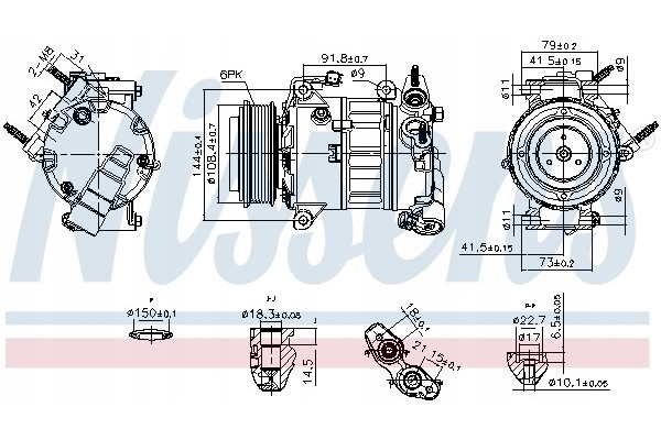 Compressor air conditioning NISSENS 890589 Part manufacturer Nissens