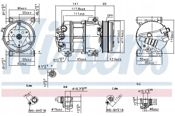 Compressor air conditioning NISSENS 890211 Part manufacturer Nissens