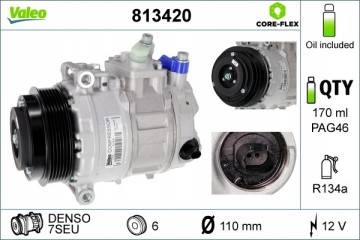 Compressor air conditioning VALEO 813420 Catalog number of substitutes ACAUTO AC 01DN370 ACAUTO AC 01DN475 ACAUTO AC 01ZX060 ACA
